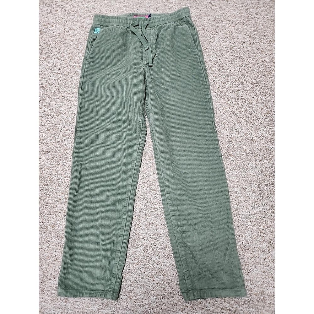Empyre Relax Corduroy Skate Pants Women Sz S Elastic Waist High‎ Rise Sage Green